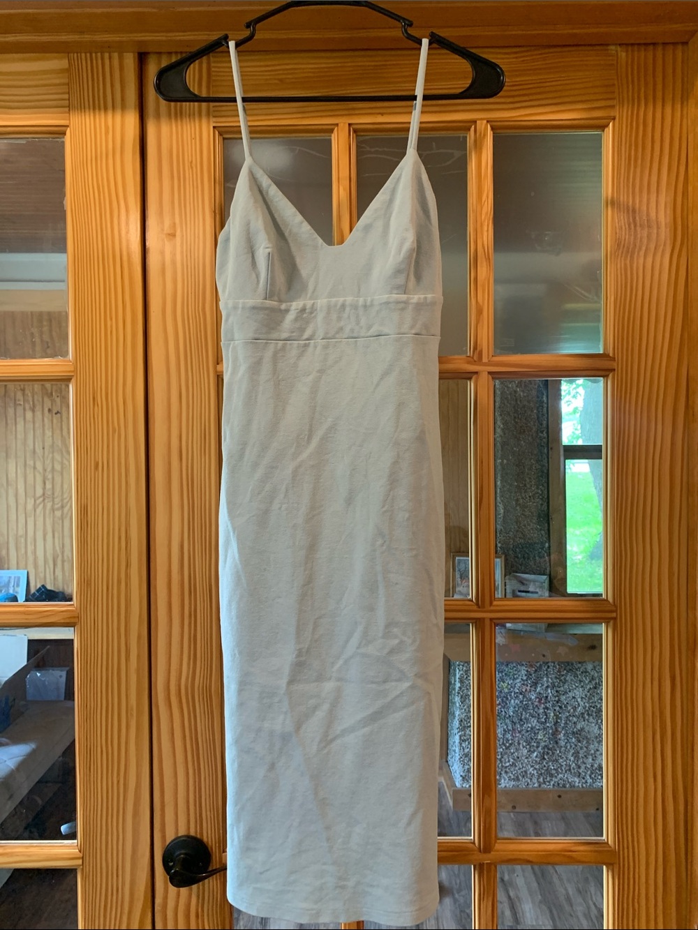 Women's Lulu's Don't Tell 'Em Mint Bodycon V Spaghetti Strap Midi Dress S